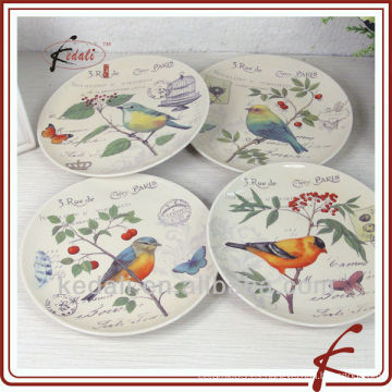 Placa de cena de cerámica del diseño del pájaro s / 4